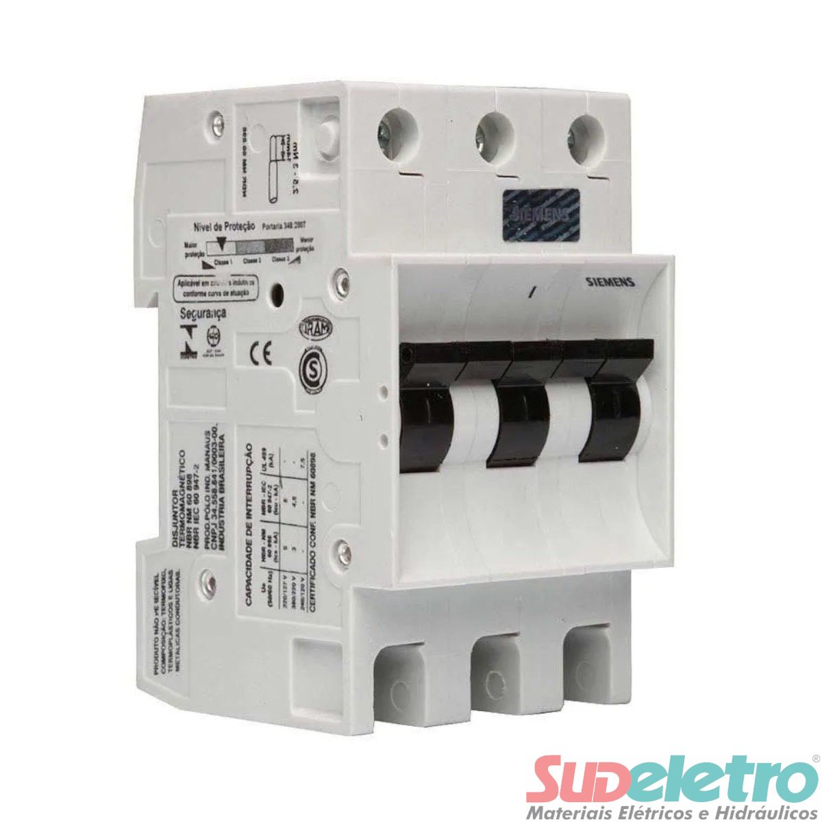 DISJUNTOR TRIPOLAR 70A CURVA C 5SX1 370-7 - SIEMENS