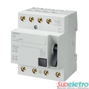 DISPOSITIVO DR TETRAPOLAR 30MA 125A 5SM3345-0MB - SIEMENS