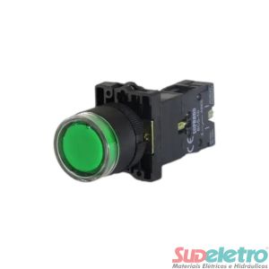 BOTÃO ILUMINADO VERDE 220VCA NA - SOPRANO