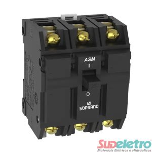 DISJUNTOR 70A TRIPOLAR ASM3-B PRETO - SOPRANO
