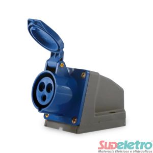 TOMADA SOBREPOR 16A 2P+T 220/240VCA IPAA 6H TSS-3006 - SOPRANO