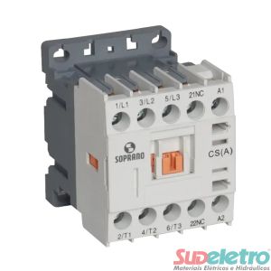 CONTATOR AUXILIAR MINI CS(A) 4 MAX 6A 2NA+2NF 220VAC - SOPRANO