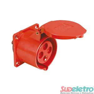 TOMADA INDUSTRIAL DE EMBUTIR 3P+T 32A VM 6H 380/440VCA/CC TEWD-32P4H6E53- WEG