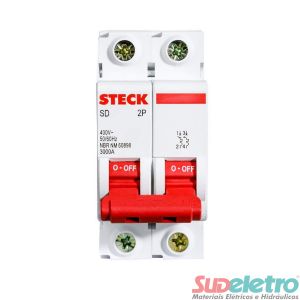 MINI DISJUNTOR BIPOLAR 25A CURVA C - SD62C25 - STECK