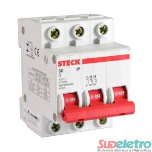 MINI DISJUNTOR TRIPOLAR 40A CURVA C - SD63C40 - STECK
