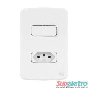 CONJUNTO 4X2 COM 1 INTERRUPTOR + 1 TOMADA 2P+T 20A 250VCA - COMPOSÉ