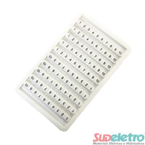 CARTELA COM 100 IDENTIFICADORES DE 1-10 PARA CONECTOR M - MLB-1/10 - METALTEX