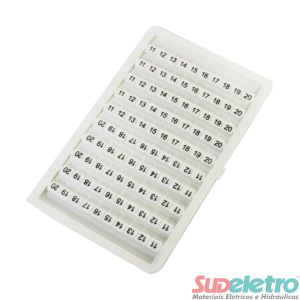CARTELA COM 100 IDENTIFICADORES DE 11-20 PARA CONECTOR M - MLB-11/20 - METALTEX