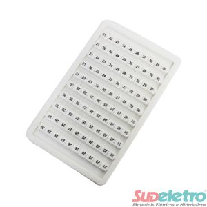 CARTELA COM 100 IDENTIFICADORES DE 21-30 PARA CONECTOR M - MLB-21/30 - METALTEX