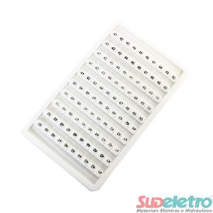 CARTELA COM 100 IDENTIFICADORES DE 41-50 PARA CONECTOR M - MLB-41/50 - METALTEX