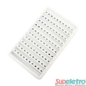 CARTELA COM 100 IDENTIFICADORES DE 51-60 PARA CONECTOR M - MLB-51/60 - METALTEX