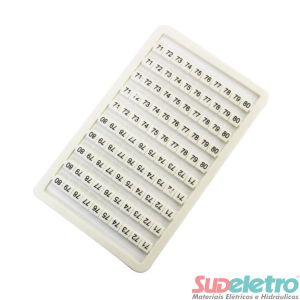 CARTELA COM 100 IDENTIFICADORES DE 71-80 PARA CONECTOR M - MLB71/80 - METALTEX