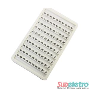 CARTELA COM 100 IDENTIFICADORES DE 81-90 PARA CONECTOR M MLB-81/90 - METALTEX