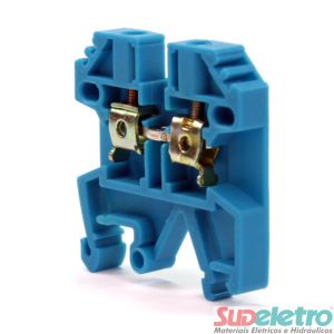BORNE DE PASSAGEM 10MM PARA TRILHOS TS32/TS35 AZUL - METALTEX
