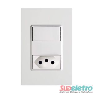 CONJUNTO 4X2 COM 1 INTERRUPTOR SIMPLES E 1 TOMADA 2P+T 16/10A 250V - DELTA MONDO