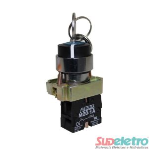 CHAVE SELETORA COM CHAVE 2 POSIÇÕES FIXAS METALICA 22M - METALTEX