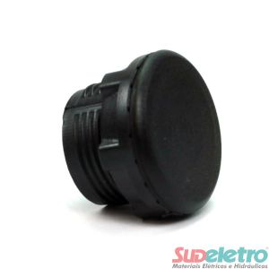 TAPA FURO PLÁSTICO PARA FURO 22MM PRETO - METALTEX