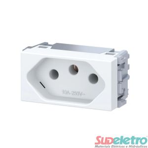 TOMADA 2P+T 10A/250V BRANCO - ESATTA