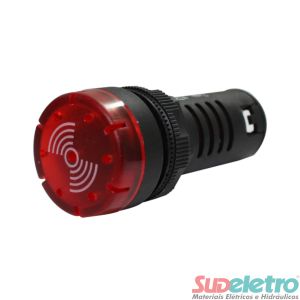 SINALIZADOR SONORO/LED 22MM 220VCA - BZ20-ZL-R - METALTEX