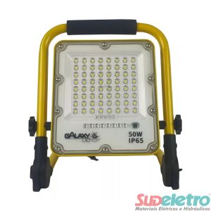 REFLETOR LED 50W PORTÁTIL COM BATERIA 6000K