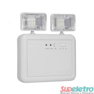 LUMINÁRIA EMERGÊNCIAL 2 FARÓIS 3000LM 9,6W 6V 6AH