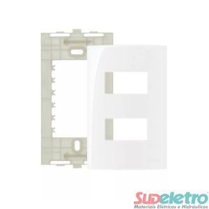 PLACA 4X2 COM SUPORTE 2 MÓDULOS SEPARADOS BRANCO - SLEEK