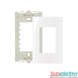 PLACA 4X2 COM SUPORTE 3 MÓDULOS BRANCOS - SLEEK