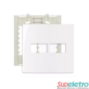 PLACA 4X4 COM SUPORTE 2 MÓDULOS SEPARADOS BRANCO - SLEEK