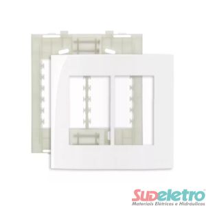 PLACA 4X4 COM SUPORTE 6 MÓDULOS SEPARADOS BRANCO - SLEEK
