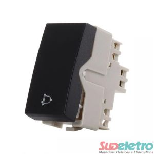 INTERRUPTOR PULSADOR CAMPAINHA 10A 250V PRETO - CLEAN EBONY