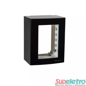 CAIXA DE SOBREPOR 95X75MM 3MÓDULOS PRETO - SLEEK