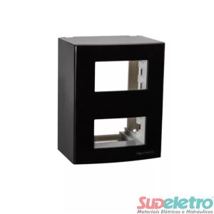 CAIXA DE SOBREPOR 95X75MM 2 MÓDULOS SEPARADOS PRETO - SLEEK