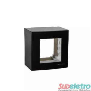 CAIXA DE SOBREPOR 75X75MM 2 MÓDULOS PRETO - SLEEK