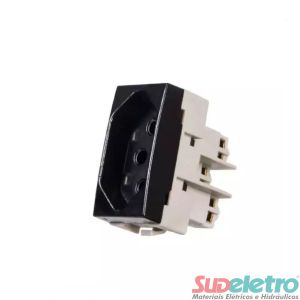 MÓDULO TOMADA 2P+T 10A 250V PRETO - CLEAN EBONY