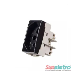 MÓDULO TOMADA 2P+T 20A 250V PRETO - CLEAN EBONY