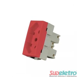 MÓDULO TOMADA 2P+T 20A 250V VERMELHO - CLEAN EBONY