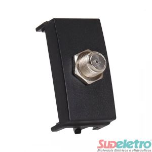 MÓDULO TOMADA ANTENA TV COAXIAL 75 OHMS PRETO - CLEAN EBONY