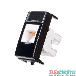 MÓDULO TOMADA RJ45 CAT6E PRETO - CLEAN EBONY