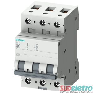 DISJUNTOR TRIPOLAR 6A CURVA C 5SL1 - SIEMENS