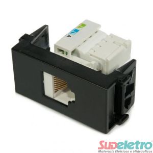 MÓDULO DE COMUNICAÇÃO RJ45 CAT5 PRETO - REFINATTO