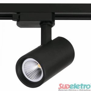 SPOT DE LED PARA TRILHO ELETRIFICADO 7W 6000K PRETO