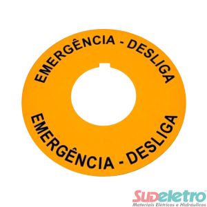 PLAQUETA CSW APE EMERGÊNCIA DESLIGA AMARELA - WEG