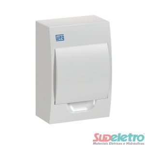 QUADRO DE DISTRIBUIÇÃO EM PVC DE SOBREPOR 6 DISJ QDW02 - WEG