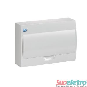 QUADRO DE DISTRIBUIÇÃO DE SOBREPOR EM PVC 12 DISJ QDW02