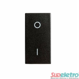 INTERRUPTOR SIMPLES 1 MÓDULO 16/250V CARBONO METÁLICO - DELTA MONDO