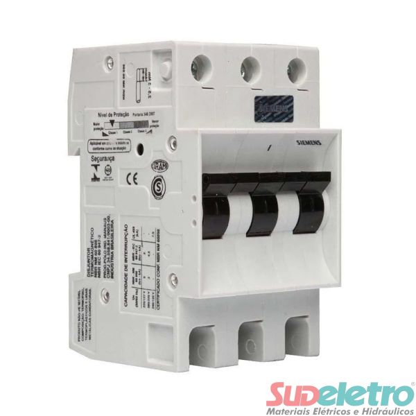 DISJUNTOR TRIPOLAR 70A CURVA C 5SX1 370-7 - SIEMENS